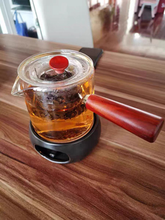 加厚玻璃煮茶壶电陶炉耐高温泡茶壶木把单壶侧把壶功夫茶