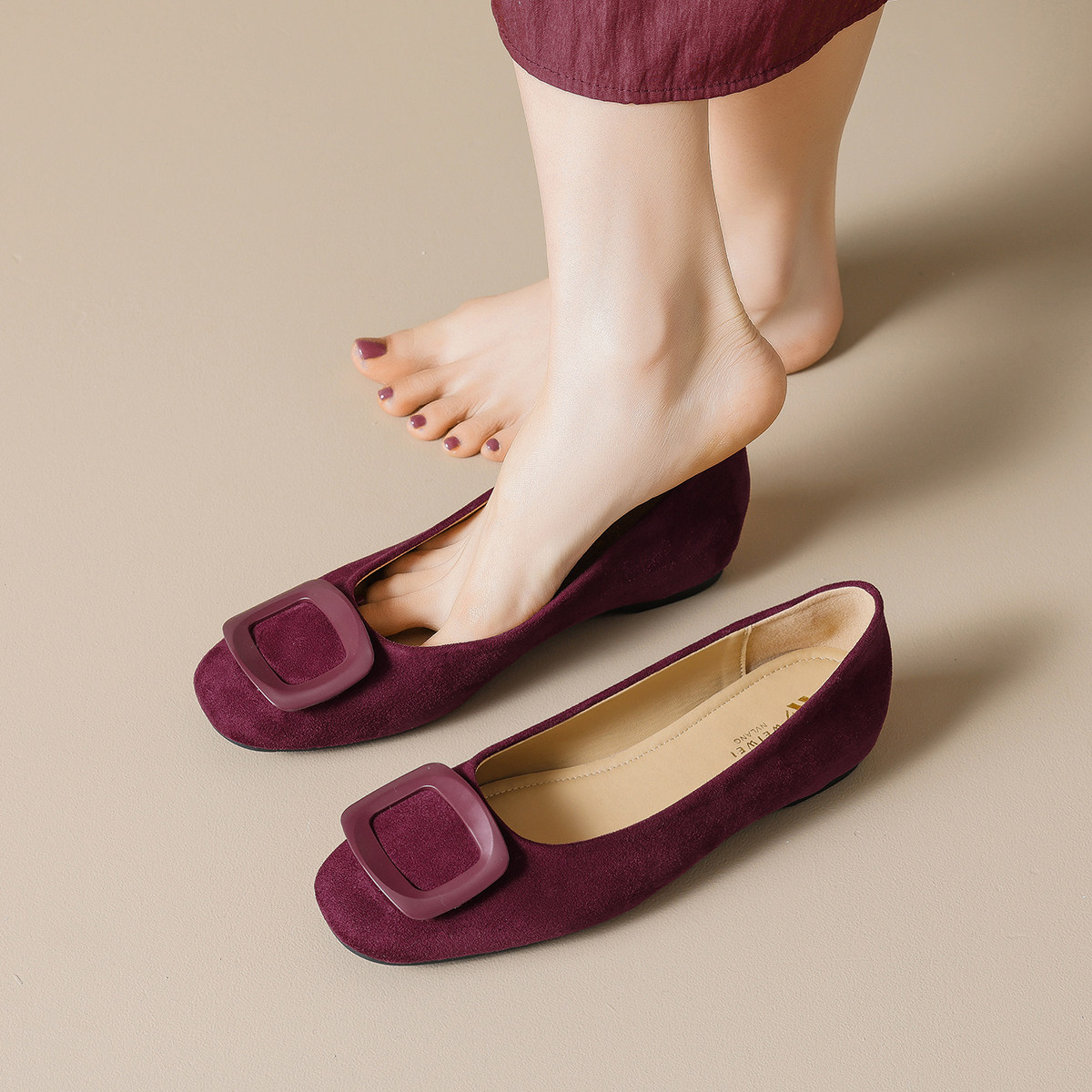 法式方扣内增高浅口单鞋女小香风一脚蹬软底舒适奶奶鞋,女鞋,浅口单鞋,淘宝优惠券,粉丝福利购,淘宝优惠卷