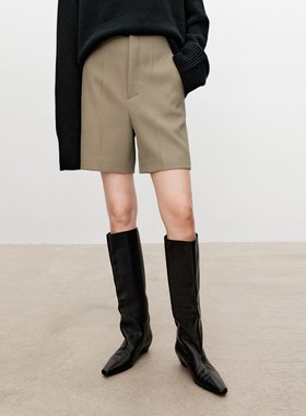 JOC博主风造型B入 意大利进口精纺羊毛 秋冬極简显瘦连腰短裤