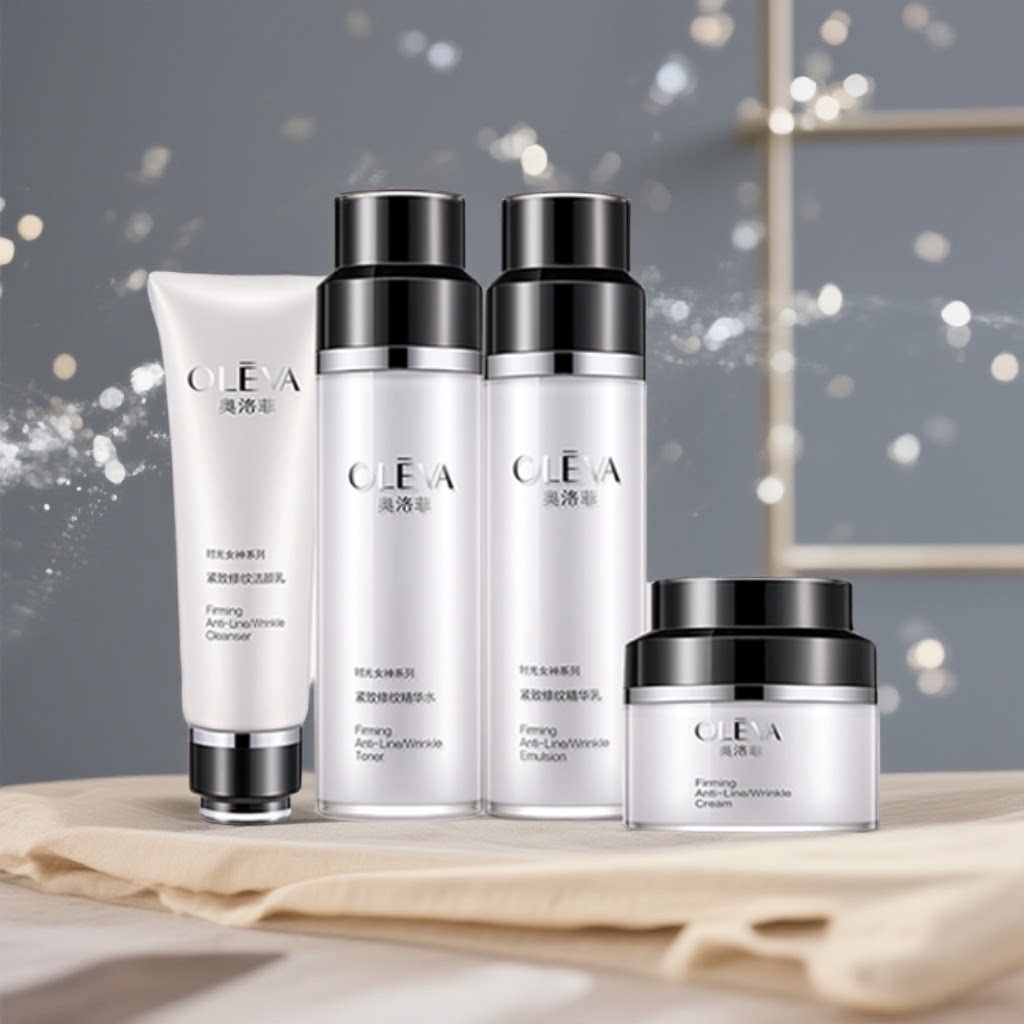 奥洛菲时光女神洁面水乳眼霜套组面部专柜护理套装补水保湿紧致
