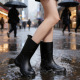 雨鞋 女 外穿防水雨靴日系高筒一体绒保暖防滑耐磨水鞋 女款 中筒时尚