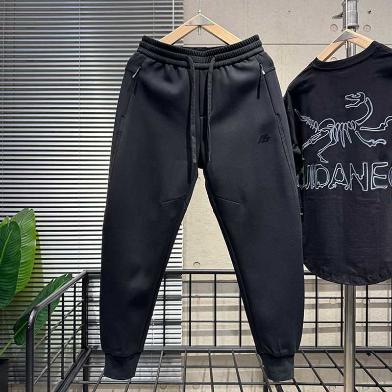 2025秋季纯色抽绳束脚卫裤男潮流宽松休闲裤弹力小脚裤运动长裤潮,男装,卫裤,淘宝优惠券,粉丝福利购,淘宝优惠卷