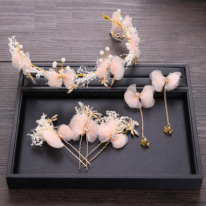 新娘干草蝴蝶结头花蜻蜓花环耳饰 结婚婚纱发饰 儿童钢琴演出配饰|ruв категории Детская одежда, детей аксессуары, шпилька - от Buy2taobao.com для оказания профессиональной услуги покупки агента Taobao