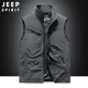 立领马甲男春秋轻薄透气多口袋户外坎肩大码 JEEP SPIRIT工装 背心