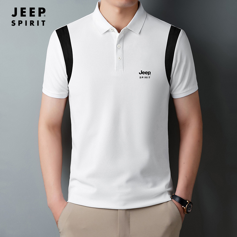 JEEP SPIRIT吉普夏季T恤上衣男款商务休闲舒适透气翻领短袖POLO衫