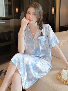 真丝睡衣女春夏季家居服性感睡衣