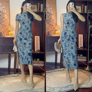 妩媚女人味十足【青花瓷】弹力微胖旗袍改良新中式旗袍