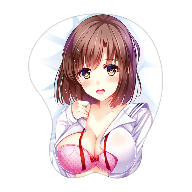 路人女主加藤惠美女胸部3d立体护腕鼠标垫硅胶手腕垫动漫DIY定制