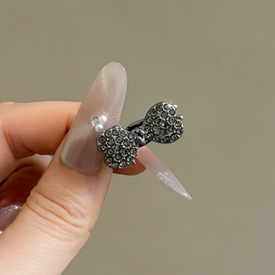 蝴蝶结小号领结水钻前额刘海一字侧边夹发夹子头饰头发卡子女鸭嘴