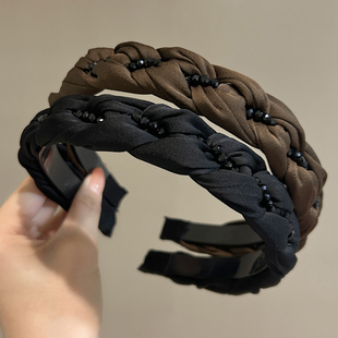 2025新款 高颅顶麻花发箍女头箍压发卡发捆头饰发旅发窟高级感气质