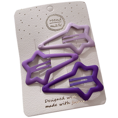 渐变色长春花蓝刘海夹浅紫色