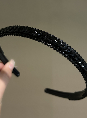 黑色塑料洗脸发箍女头箍压发卡发捆头饰发旅发窟头窟带齿防滑专用