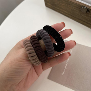 植绒电话线头绳小橡皮筋发圈女扎头发绳头饰品电线秋冬2025年新款