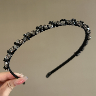 仿水晶发箍女款 头箍压发卡发捆头饰发旅水钻细高级感气质发窟头窟
