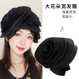 复古花朵贝雷帽子发箍女头箍发卡遮白发头饰半帽旗袍发饰宴会演出