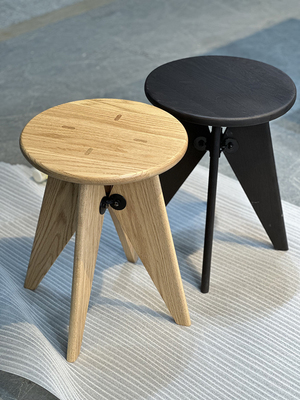 V家tabouret slovay 原木风经典实木圆凳子边几设计师家具