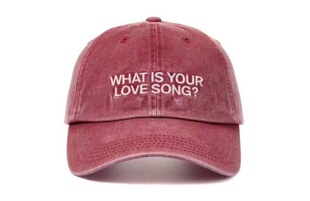 BTS金泰亨what is your love song 字母帽子 绣花棒球帽