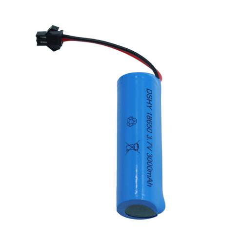 18650  3.7V 锂电池 3000MAh  SM-2p 插头太阳能路灯电池