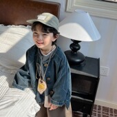 牛仔外套中小童森系宽松圆领夹克衫 2025男童蝙蝠袖 秋装 暮晨家新款