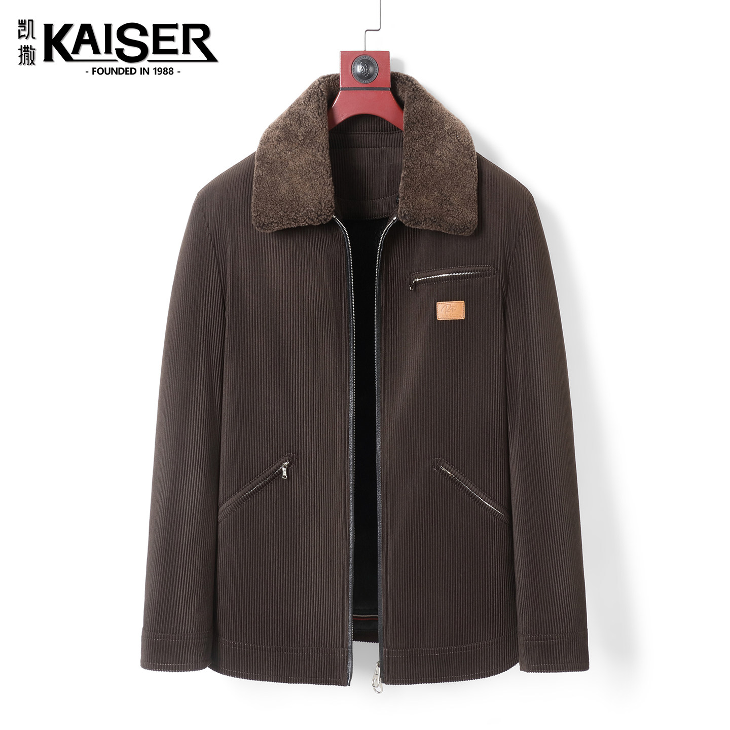 凯撒男士水貂内胆皮毛一体派克服