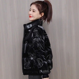 显瘦时尚 2024年女装 免水洗亮面棉服加厚修身 棉服外套秋冬大码 女装