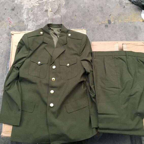 老式87式秋季凡尔丁毛料小西装领春秋服乐队服装收藏老款军绿色