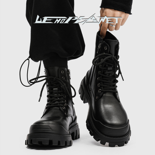 日本OFFCAT上野行星男士马丁靴冬季英伦风八孔皮靴工装高帮作战靴