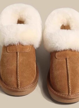 日本OFFCAT2025新款冬季厚底雪地靴女一脚蹬外穿毛毛拖鞋保暖加绒