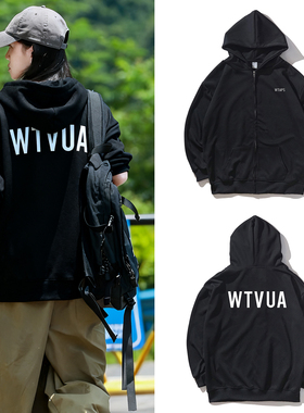 余文乐MDNS同款连帽卫衣日系秋冬oversize男女情侣宽松拉链外套潮