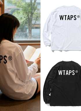 日系WTAPS余文乐同款长袖秋冬青少年男女情侣纯棉字母印花宽松T恤