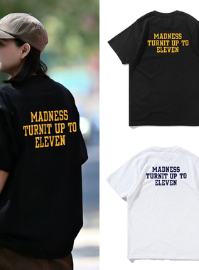 日系港风余文乐同款 11周年成都限定字母印花短袖夏季情侣半袖T恤