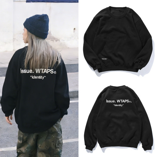 余文乐同款WTAPS IDENTITY隐藏款字母套头卫衣青少年情侣加绒上衣