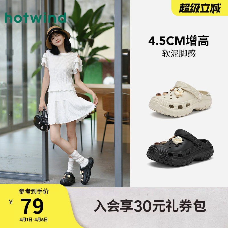 热风外穿洞洞鞋女款2026年夏季新款厚底沙滩凉鞋休闲凉拖两穿拖鞋