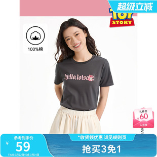 新款 T恤2025年夏季 迪士尼系列 短T 热风女士草莓熊卡通印花短袖