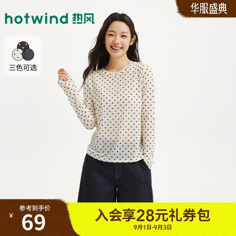 2026年秋季新款女士波点长袖T恤图片