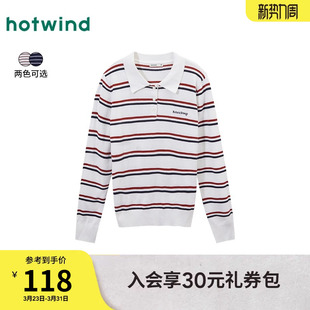 美式 热风polo衫 女士翻领针织衫 新款 复古情侣内搭上衣 2025年春季