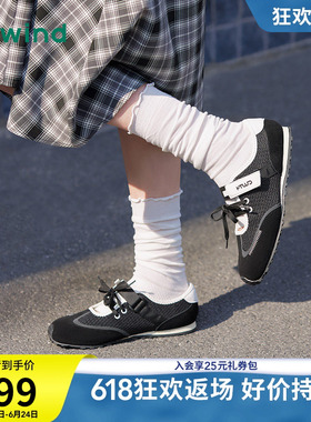热风运动玛丽珍黑色休闲鞋女2026年夏季新款户外平底鞋H11W26107
