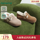 2025年冬季 女鞋 新款 休闲棉鞋 复古雪地靴 全包勃肯鞋 热风加绒毛毛鞋