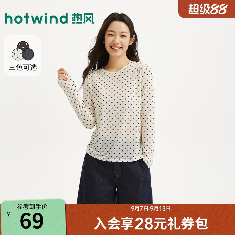 2026年秋季新款女士波点长袖T恤图片