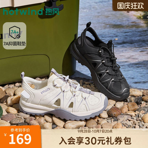 热风包头凉鞋女2026年夏季新款户外沙滩凉鞋百搭女鞋子H67W26202 - 封面