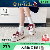 迪士尼系列 新款 热风厚底板鞋 女鞋 26年春季 小白鞋 子H14W26198