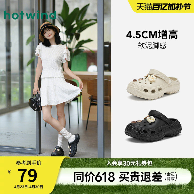 热风外穿洞洞鞋女款2026年夏季新款厚底沙滩凉鞋休闲凉拖两穿拖鞋