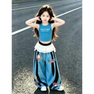 女童爵士舞服装夏季潮酷女孩街舞演出服儿童炸街时髦表演服套装