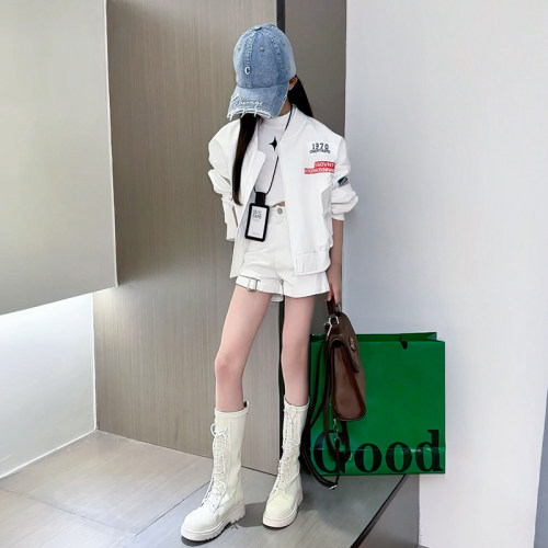 女童棒球服外套春装女孩洋气上衣