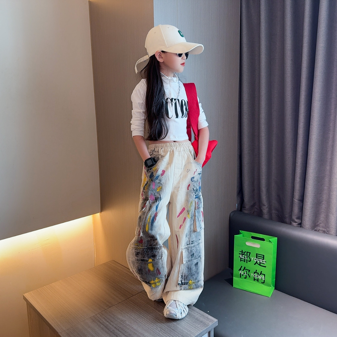 女童牛仔裤春秋2025新款
