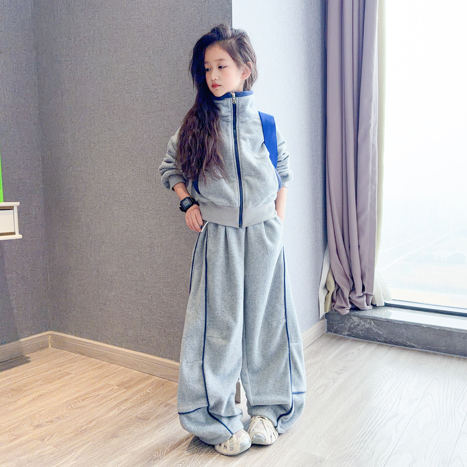 女童美式复古套装2026春装新款儿童立领卫衣宽松休闲裤运动两件套,童装/婴儿装/亲子装,套装,淘宝优惠券,粉丝福利购,淘宝优惠卷