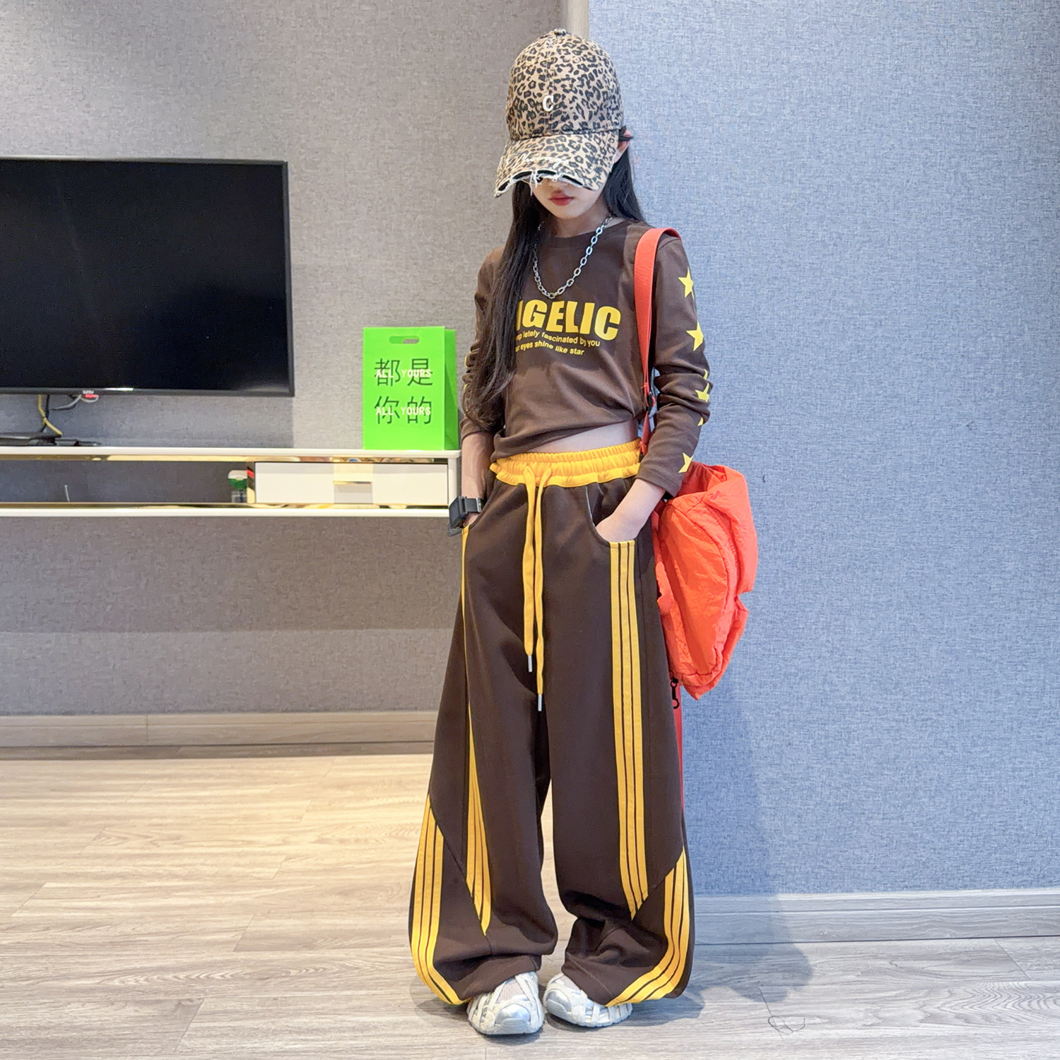 女童爵士舞服套装2026春装新款女孩辣妹针织上衣伞兵阔腿裤两件套,童装/婴儿装/亲子装,套装,淘宝优惠券,粉丝福利购,淘宝优惠卷