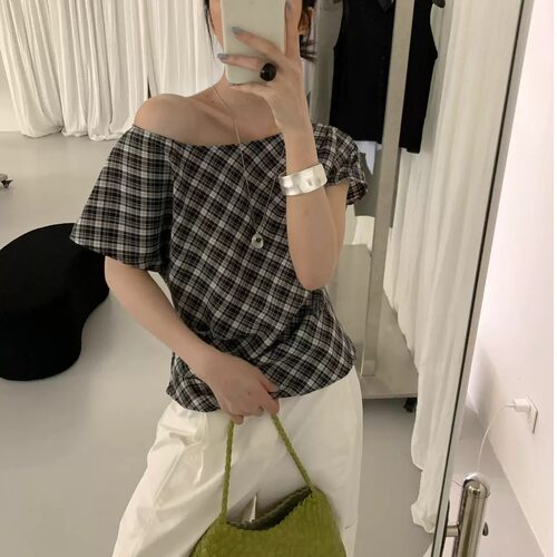 2026夏季不规则设计感飞飞袖后背拉链显瘦收腰衬衫女