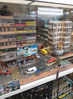 卡士工场景配件模型塑料比例1:76交通设施电话亭垃圾桶灯柱冷气机