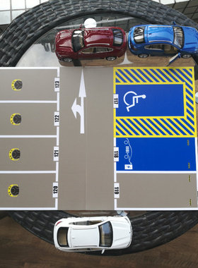 香港停车场地板场景模型拼装亚克力塑料板比例1:32 1:36摆设